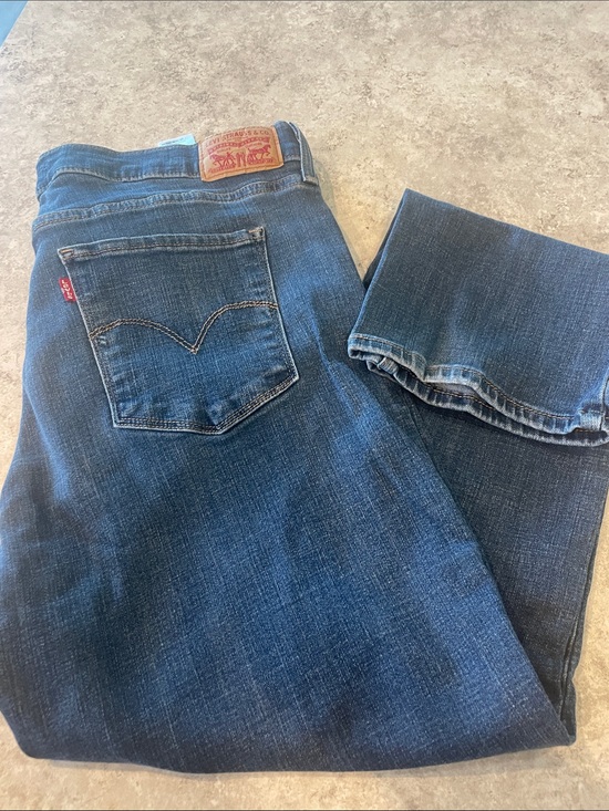 Levi's Denim - Womens Levi's Dark Blue Straight-Leg Jeans Sz 14 l 30
